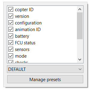 Column preset editor context menu