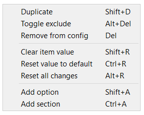Cconfig editor context menu
