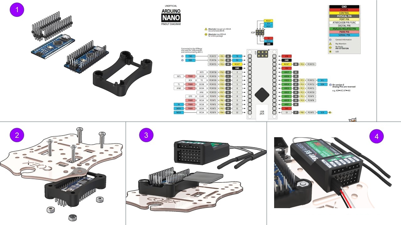 Arduino and FlySky radio receiver installation